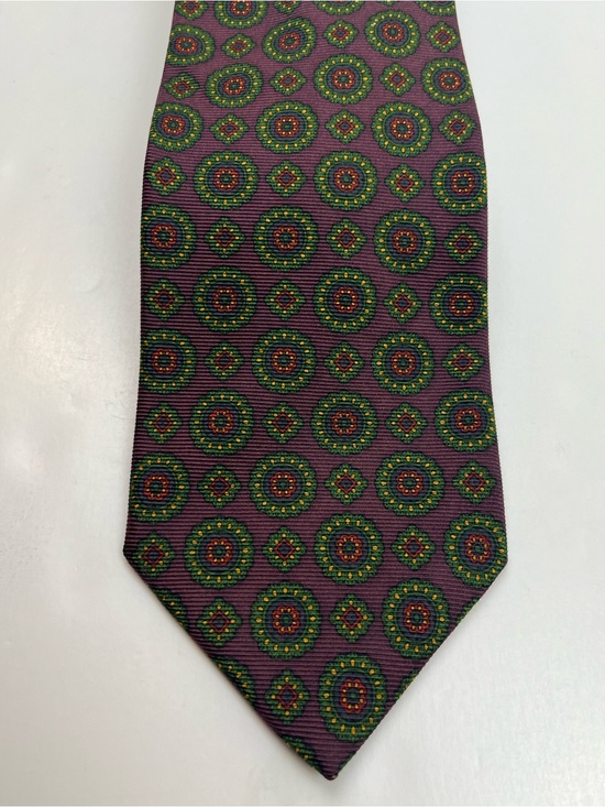 Brooks Brothers Other - Brooks Brothers Makers Men's Purple Green Geometric Medallion Neck Tie Preppy